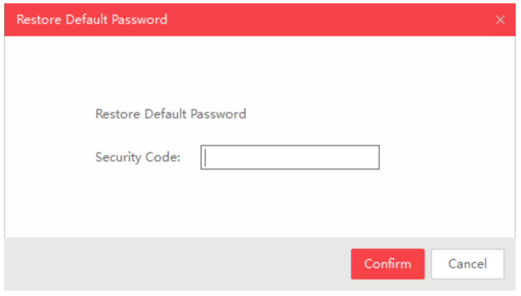 Hikvision or Safire product password reset